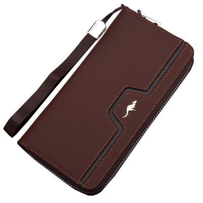 China Men's Waterproof Wallets Long Style High Quality Large Capacity Male Brand Zipper Purse Card Holder PU Leather Wallet For Men for sale