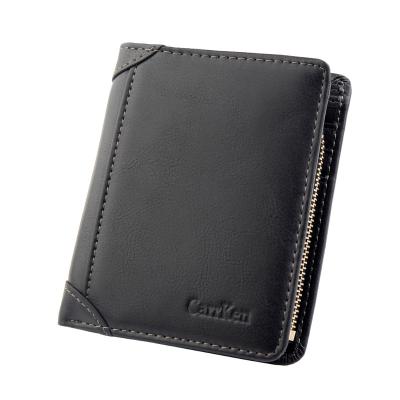 China Men's Wallets Cion Pocket Card Holder Zipper Purse Small Vintage Mens Wallets PU Wallet Waterproof Leather Short Coin Purse Men Walet for sale