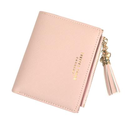 China Mini Size Short Money Bag Waterproof Wallet Women Purse Zipper Coin Small Clip Credit Card Holder Wallet Female for sale