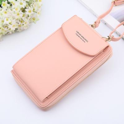 China Wholesale Waterproof Ladies Long Wallets Large Capacity Cell Phone Bags Leather Shoulder Straps Card Holder Purse Girls Pockets for sale