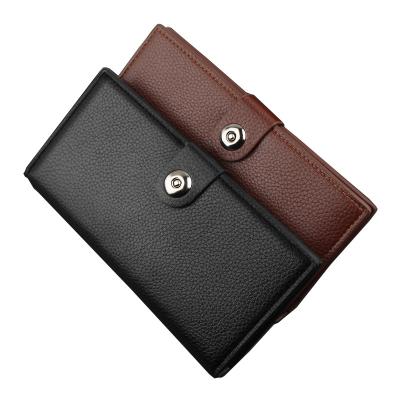 China Fashionable Men's Long Latch Men's Purse Leather Soft Male Purse Retro High Capacity Wallet PU RFID Skin Men Coin Pocket Wallet for sale