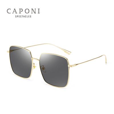 China Big Metal Frame Gold Fashion Sunglasses CAPONI Classic Vintage UV400 Sun Glasses Luxury Female Sets Polarized Oversized Shades Sunglasses Women for sale