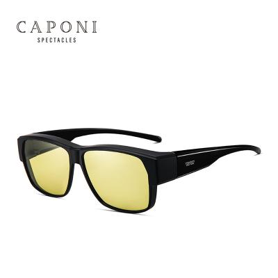 China CAPONI Photochromic Sunglasses Polarized Sun Glasses High Beam Anti Beam Yellow Clear Vision Lens Photochrimic Sunglasses Men Day And Night Driving Glasses for sale