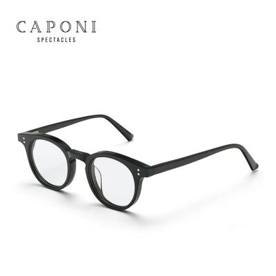 China For Women New Arrival Reading Glasses CAPONI Glasses 2020 Fashion Design Round Frame Black Nice Executive Romantic Acetate Wholesale Optical Glasses for sale