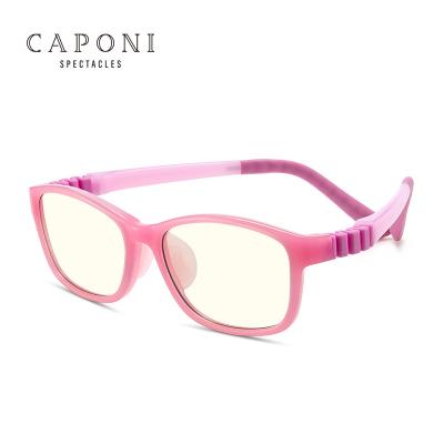 China 2020 New Arrival Sunglasses CAPONI Kids Eyewear Fashion Executive Acetate Wholesale Light Flexible Nice Design Optical Frame Kids Shades for sale