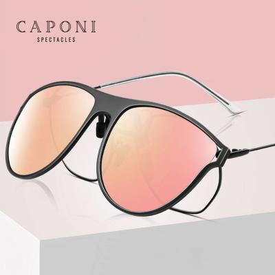 China Fashion Sunglasses CAPONI 2022 Multicolor Polarized TR Round Clip On Sunglasses For Women for sale