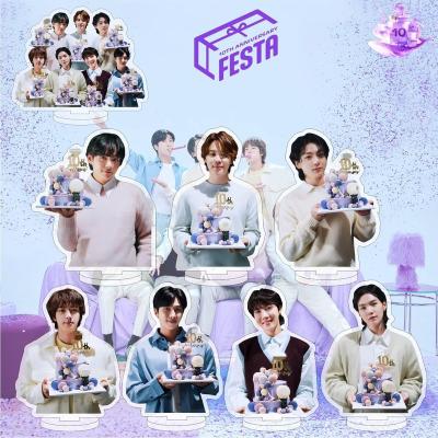 China South Korea KPOP Idol Bangtan Boys 2023 FESTA 10th Birthday Clear Plastic Acrylic Standee for sale