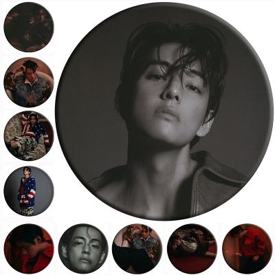 China The Other Boys V Kim Taehyung Brooch Tinplate Button Pin Badge Kpop Idol Group Bangtan Badge for sale