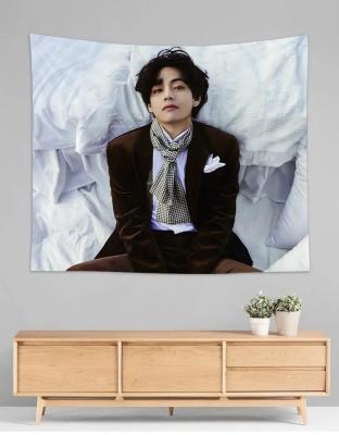 China Wholesale KPOP Bangtan Boys V Kim Taehyung Hanging Cloth Bedroom Wall Cloth for sale