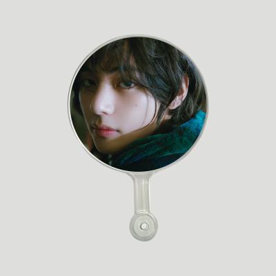 China South Korea KPOP Idol Bangtan Boys V Halt Kim Taehyung Mini Transparent Plastic Fan Picture Stake for sale