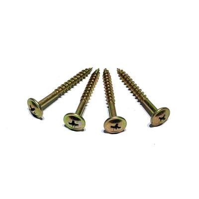 China Pan Chinese manufacture chipboard screw flange head with white zinc or yellow zinc for sale