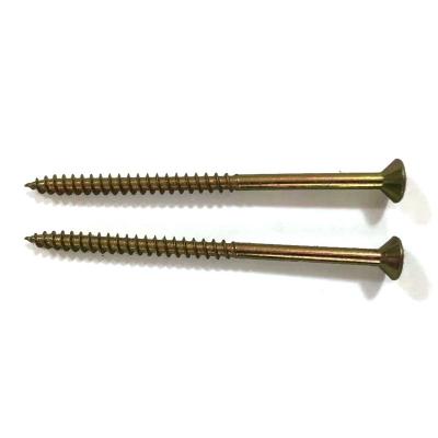 China Csk Pan Single / double csk chipboard screw with rainbow zinc or yellow zinc for sale