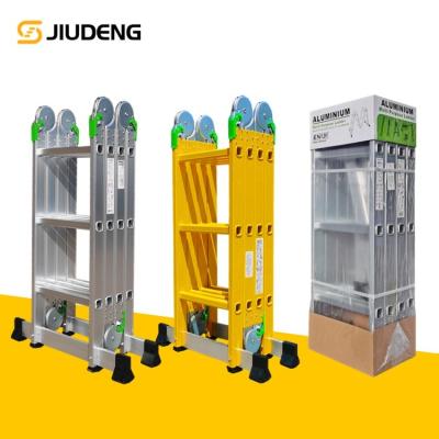 China Folding Ladders Aluminum Folding Hinge Ladder Home Use Multi-purpose Ladder With Platform 4x2 4x3 4x4 4x5 4x6 Step Escalera Multiusos Aluminio for sale