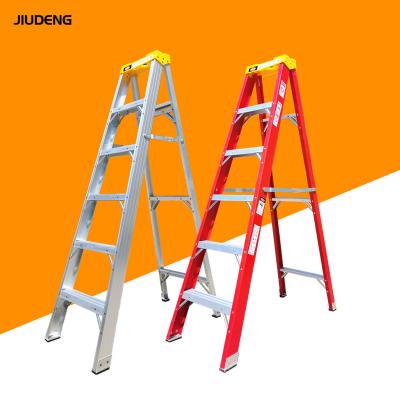 China Folding Ladders Lightweight Movable Indoor Home Daily Use Aluminum Step Stair Ladder Top With Tool Tray for sale