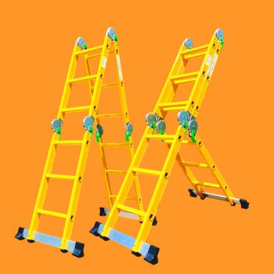 China Folding Ladders Hermosa escalera plegable multiusos de aluminio revestido de color for sale