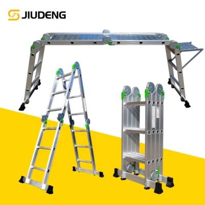 China Folding Ladders EN131 Escalera De Aluminio Pegable Multifuncional Multiusos 4x2 4x3 4x4 4x5 4x6 Multipurpose Aluminum Folding Ladder for sale