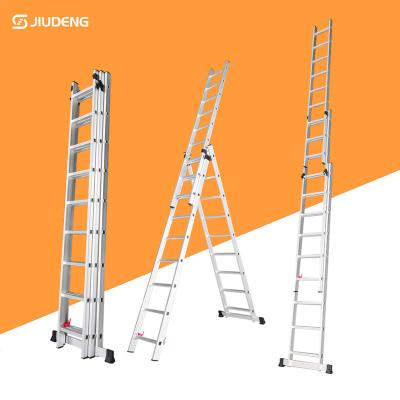 China Folding Ladders Aluminum Alloy Combination Ladder Foldable and Extendable Max Can Be 12 Meter for sale