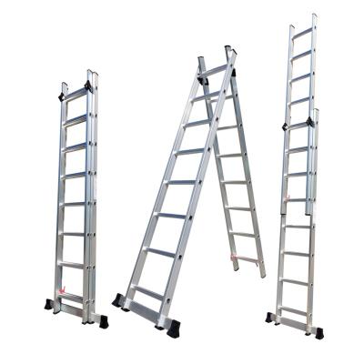 China Folding Ladders 2022 Hot Sale Two section Aluminum extension Ladder  steps stairs ladder for sale