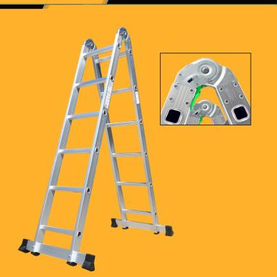 China Folding Ladders Double Side Aluminum Folding Step Ladder Which Can Be Open Straight for sale