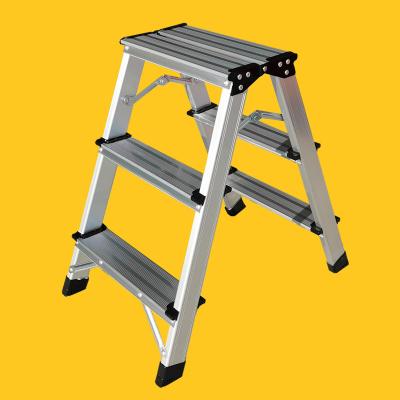 China Folding Ladders Lightweight Easy Portable Easy Store Aluminum Alloy Fold Step Stair Ladder for sale