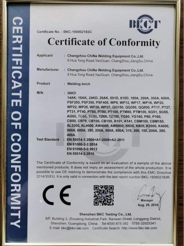 CE - Changzhou China Welding Equipment Co., Ltd.