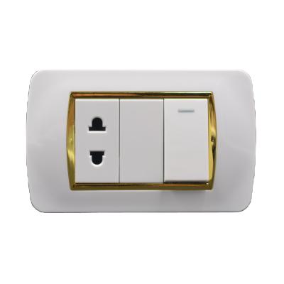 China Modular Line Drawing PC Panel Push Button Copper+phosphor Copper Schuko 120mm Switch Socket Wall Switches for sale