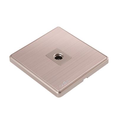 China INTERIOR MINISTRY HOTEL TV Socket Wall Switch Brushed Aluminum Inside Switch Socket Copper Standard Grounding Hotel Home Factory for sale