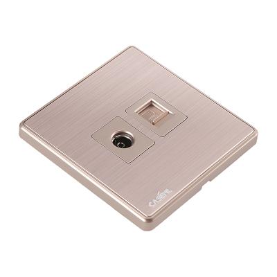 China HOME MINISTRY HOTEL computer data socket brushed data and TV wall socket aluminum electric HOTEL factory for sale