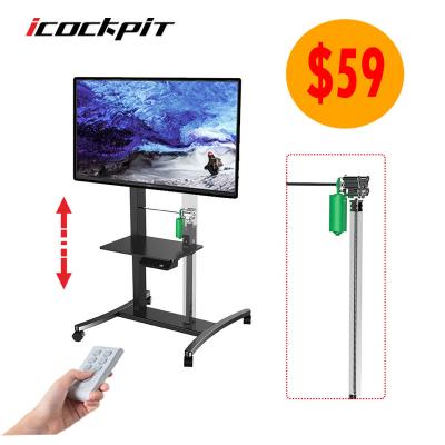 China Adjustable Icockpit Motorized Remote Control Dual Display TV And Electric Laptop TV Lift Dropdown Mechanism For Bed Desk for sale