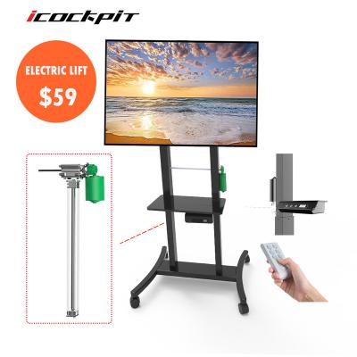 China Icockpit Adjustable Dual Auto Display TV & Laptop TV Motorized Lift Drop-Down Compact Motorized 12v TV Lift Stand for sale