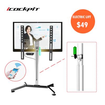 China Icockpit Integration 32 To 50 Inch Adjustable Height Adjustable Teaching TV Stands Motorized TV Stand Remote Control Lift for sale