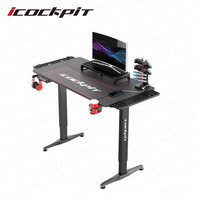 China (Height)Adjustable Icockpit Motorized Easy Assemble Height Adjustable Standing Desk 74-119cm Electric Table Lift Desk for sale