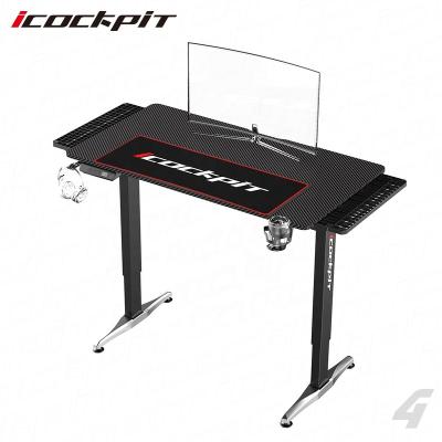 China Best Selling Height Adjustable Icockpit (Height) Computer Gaming Desk Corner E-sports Style Gaming Standing Desk For Home for sale