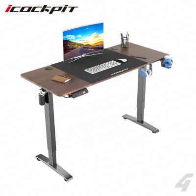 China (Height)Icockpit Adjustable Stable Structure Easy Assemble Modern I Shaped Computer Desk Height Adjustable Table Electric Desk for sale