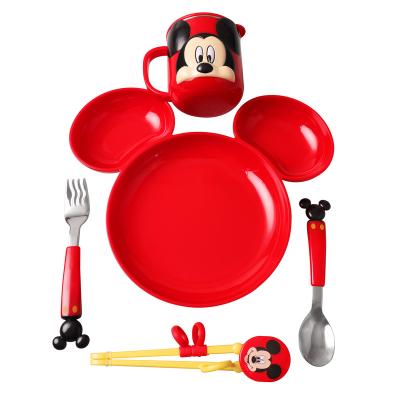 China Disney Mickey&Minnie Fun Viable Healthy Cutlery 5-Pieces Set Cutlery Set For Cute Kids Individual Cutlery Set for sale