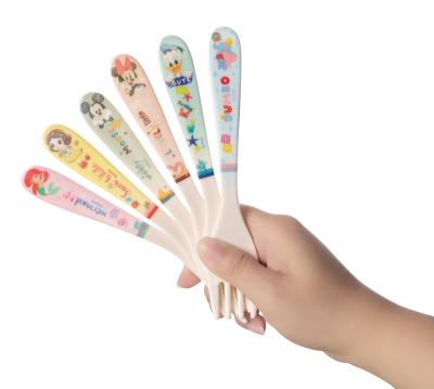 China Cartoon Disney Fork, Tableware, Tableware, Picture, Kids, Children, Mickey, Minnie, Donald Duck, Jerk, Snow White, Ariel for sale