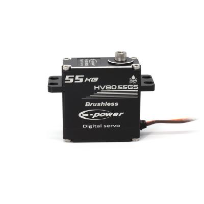 China Vehicles & Remote Control Toys E-power HV8055GS Waterproof IP67 High Speed Large Torque 55KG  Brushless Digital Servo For Rc 1/8 1/10 Truck Robot Car Accessor for sale