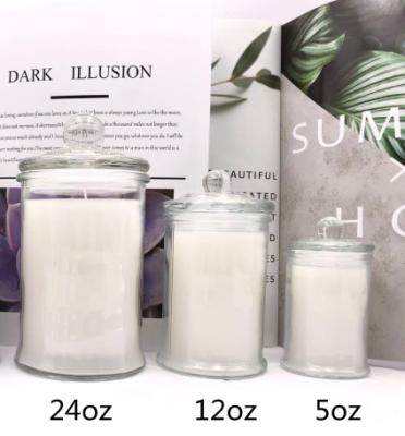 China Wholesale Custom Clear Empty Luxury Home Decoration Candle Jars Glass And Containers With Lid And Box for sale