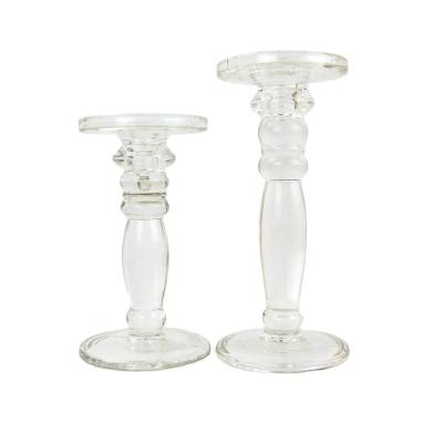 China Handmade Home Decoration Crystal Decorative Luxury Wedding Glass Candle Holder Set For Home Decor for sale