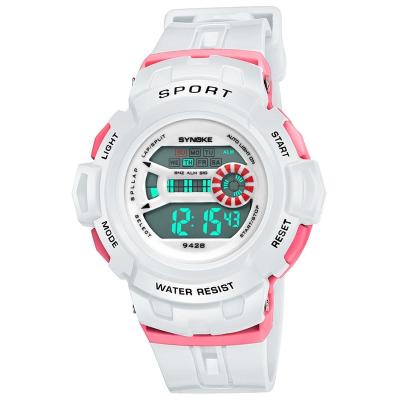 China Alarm ABS Case PU Strap Stainless Steel Buckle Ladies Sports Watch Digital Watch for sale