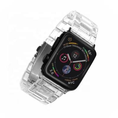 China Resin HANSUN AWB-RP01 Resin Watch Strap with Transparent Watch Band for Apple Watch for sale