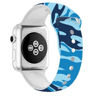 China Smart Watch Rubber Series Apple Pattern Silicone Strap Custom Apple Watch Band for sale