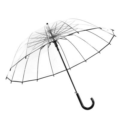 China Traditional creative transparent long handle umbrella bone umbrella 8 bone umbrella 8 customized logo for sale