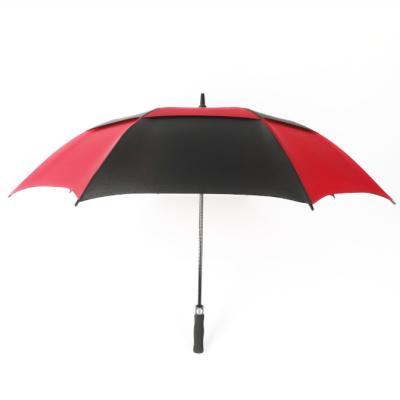 China Traditional Auto Open Extra Large Double Canopy Vented Golf Windproof Umbrella Stick Oversized Waterproof Umbrellas for sale