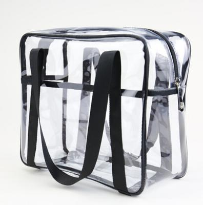 China Large Recyclable Multifunctional Transparent Zipper Toiletries Bag for sale