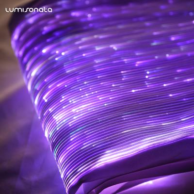 Cina New Design Fashion Luminous Wholesale Led Fiber Optics Fabric Luminous Glow In Dark Fabric With RGB Colors in vendita