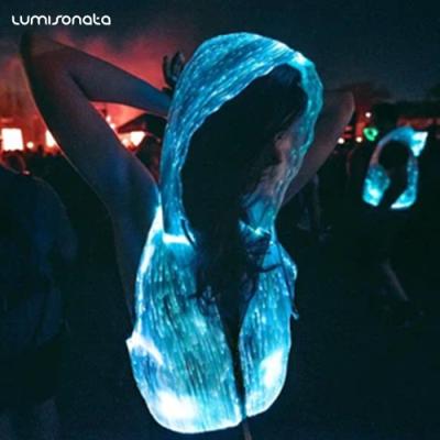 China 2021 Viable Hot Sale Party Wear Women's Luminous Halloween Led Light Hoodies for sale