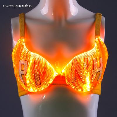 Cina Fiber Optic Cloth Stage Costume Led Lightweight Fiber Optic Bra For Dance in vendita