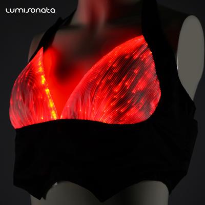 Cina Luminous Fantastic Lighting Music Festival Party Fiber Optic Glow In The Dark Light Up LED Praise Bra in vendita