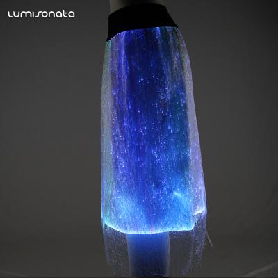 China Skirts Led Lights Color Changing Fiber Optic Clothes Belly Dance Skirts for sale